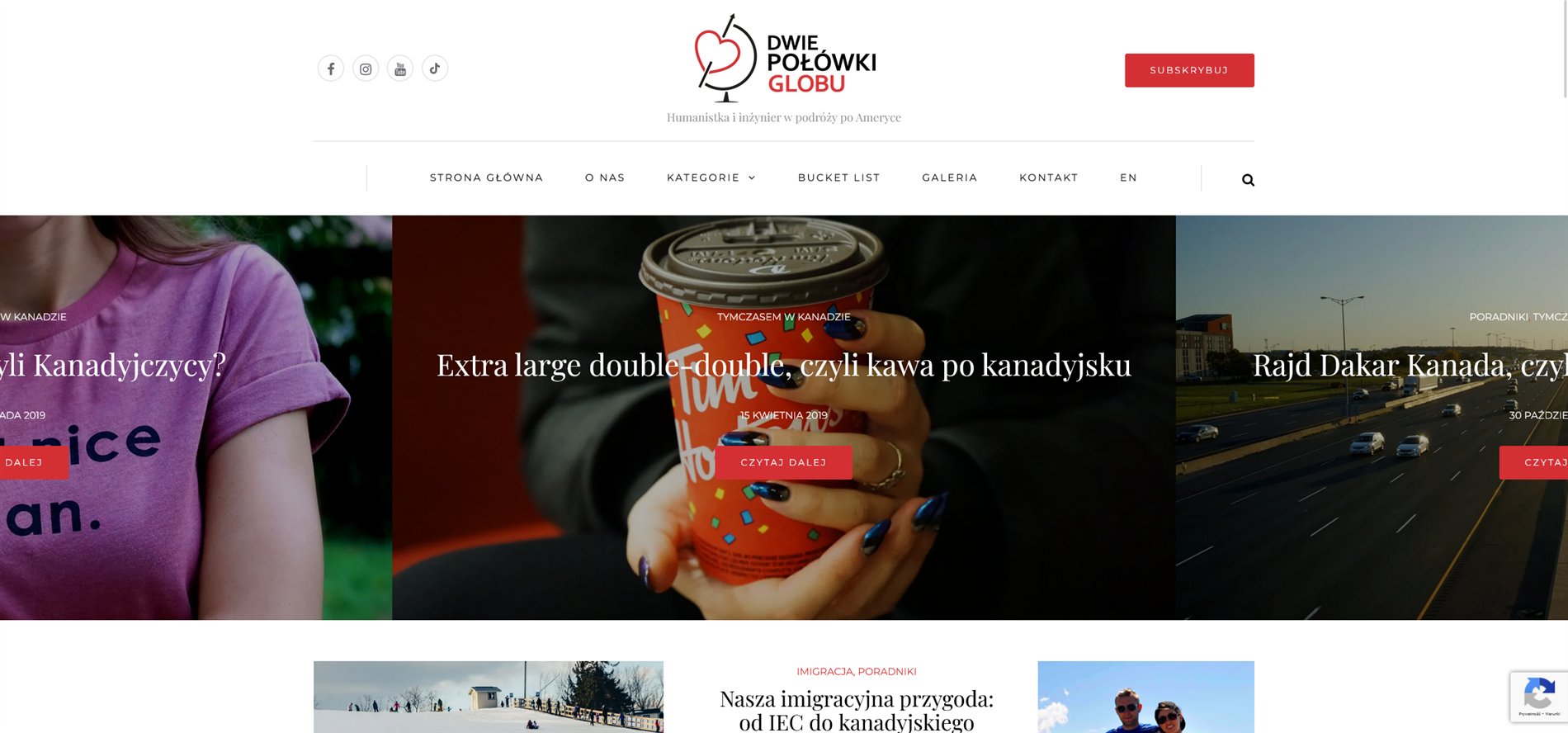 Dwie Połówki Globu — Responsive website view