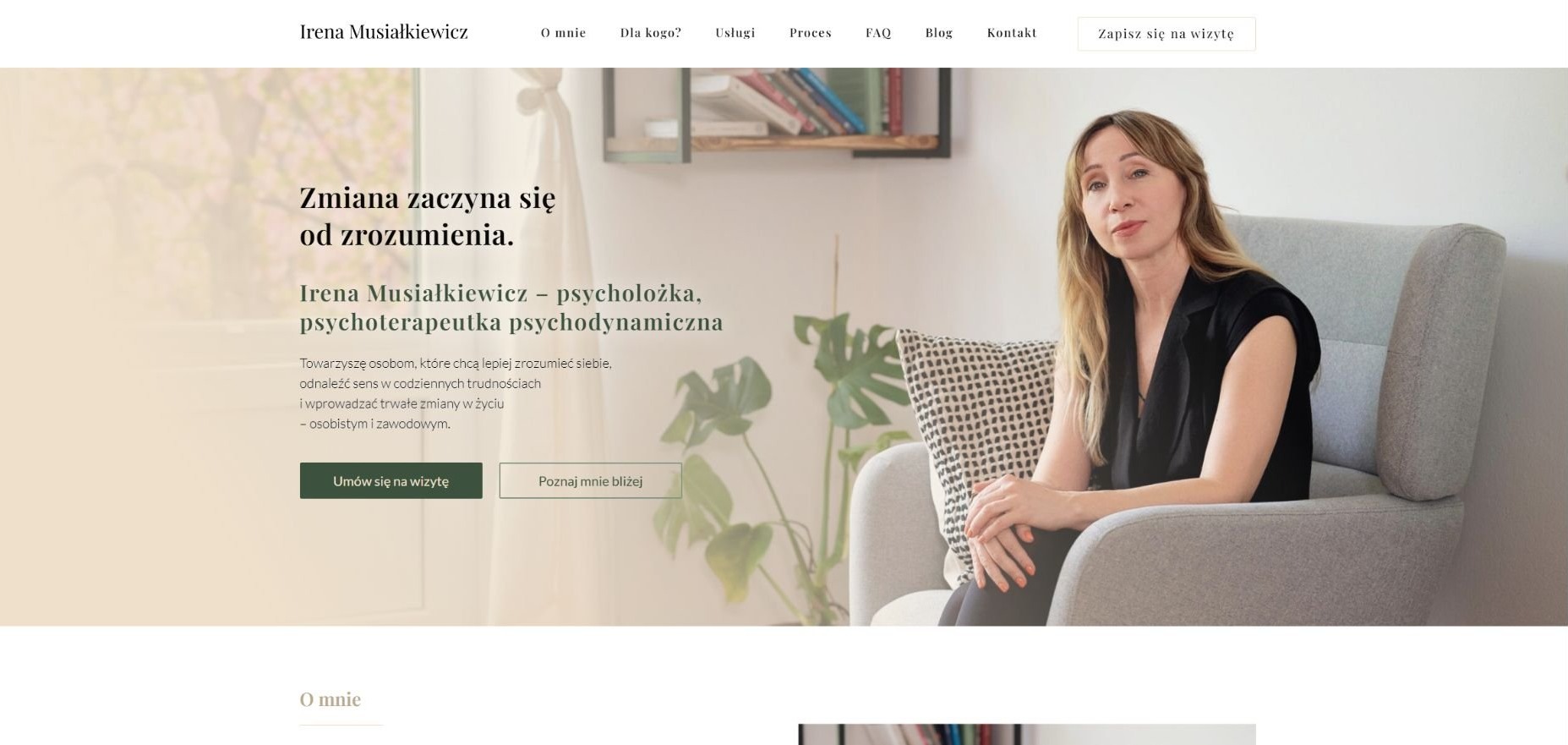 Irena Musiałkiewicz — Responsive website view